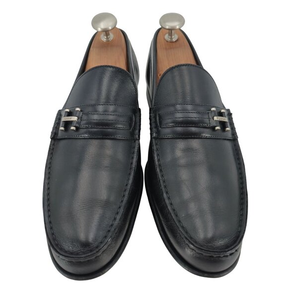 A. Testoni Mens Black Leather Bit Loafers Size 8.5 Italian Dress Shoes Classic V main image 8